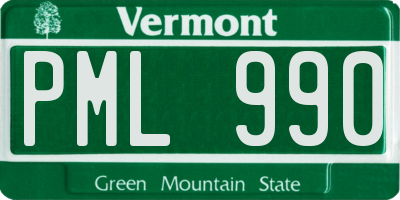 VT license plate PML990