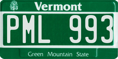 VT license plate PML993