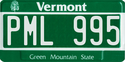 VT license plate PML995