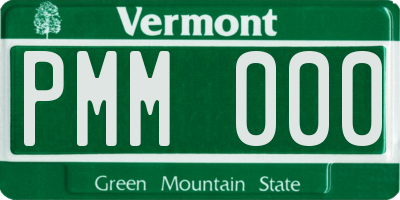 VT license plate PMM000