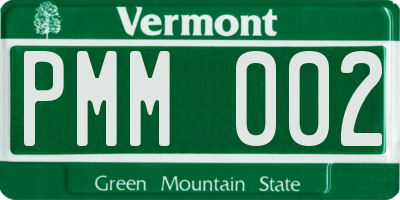 VT license plate PMM002