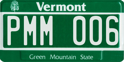 VT license plate PMM006
