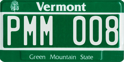 VT license plate PMM008
