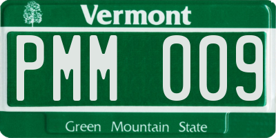 VT license plate PMM009