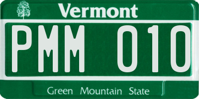 VT license plate PMM010