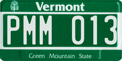 VT license plate PMM013