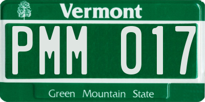 VT license plate PMM017