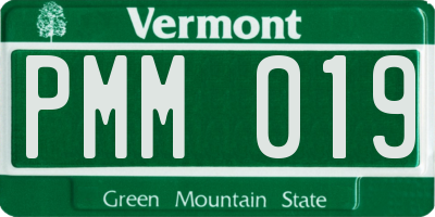 VT license plate PMM019