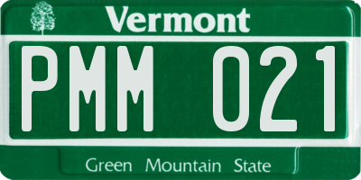 VT license plate PMM021
