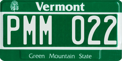 VT license plate PMM022