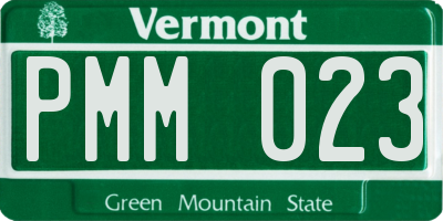 VT license plate PMM023