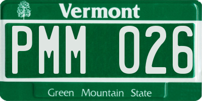 VT license plate PMM026