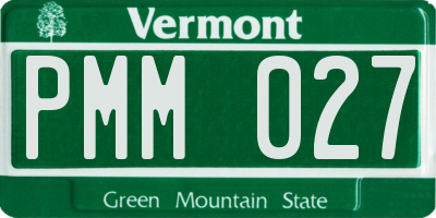 VT license plate PMM027