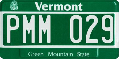 VT license plate PMM029