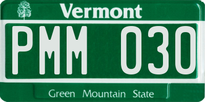 VT license plate PMM030