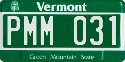 VT license plate PMM031