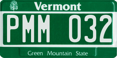 VT license plate PMM032