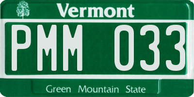 VT license plate PMM033