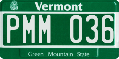 VT license plate PMM036