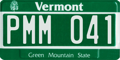 VT license plate PMM041
