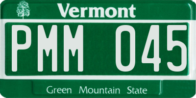VT license plate PMM045
