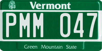 VT license plate PMM047