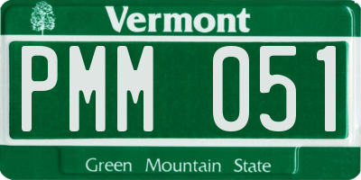 VT license plate PMM051
