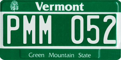 VT license plate PMM052