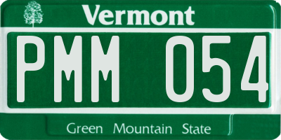 VT license plate PMM054