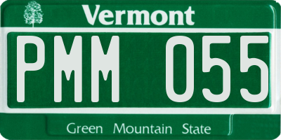 VT license plate PMM055