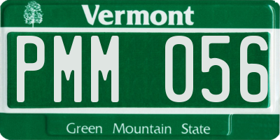 VT license plate PMM056