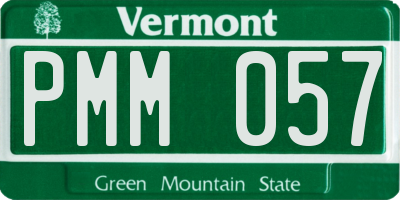 VT license plate PMM057