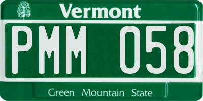 VT license plate PMM058