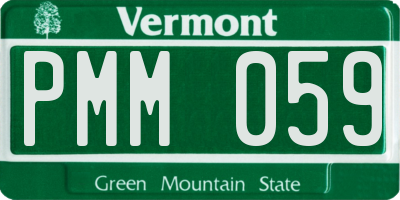 VT license plate PMM059