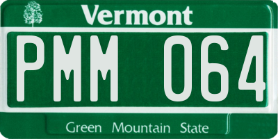 VT license plate PMM064