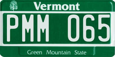 VT license plate PMM065