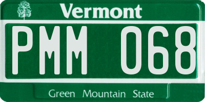 VT license plate PMM068
