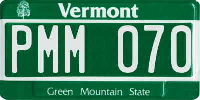 VT license plate PMM070