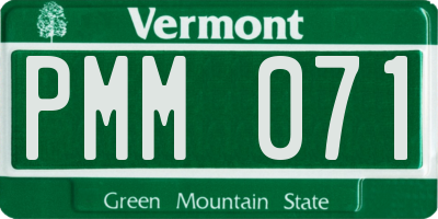 VT license plate PMM071