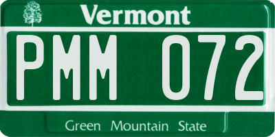VT license plate PMM072