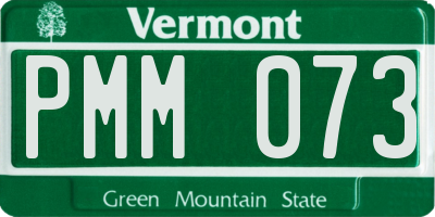 VT license plate PMM073