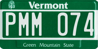 VT license plate PMM074