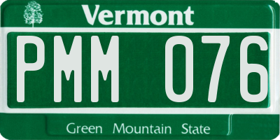 VT license plate PMM076