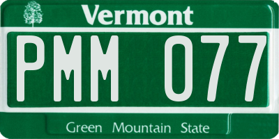 VT license plate PMM077