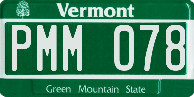 VT license plate PMM078