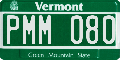VT license plate PMM080