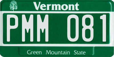 VT license plate PMM081