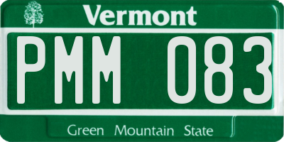 VT license plate PMM083