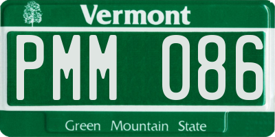 VT license plate PMM086