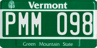 VT license plate PMM098